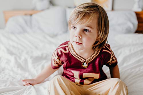 FAST ASLEEP NCAA Florida State Seminoles Boys Toddler/Junior Football Uniform Pajamas, Size 6T, Maroon/Gold - Thumbnail 7