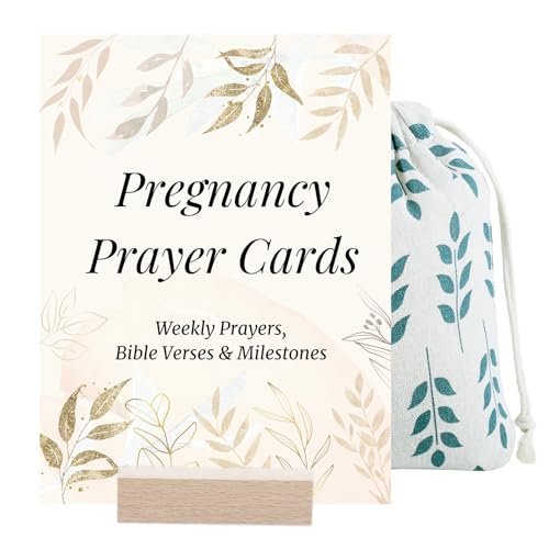ELSTCAL Pregnancy Prayer Cards - Pregnancy Gifts for Expecting Mom, First Trimester Pregnancy Essentials, Pregnancy Must Haves with Bible Verses, Weekly Development Milestones