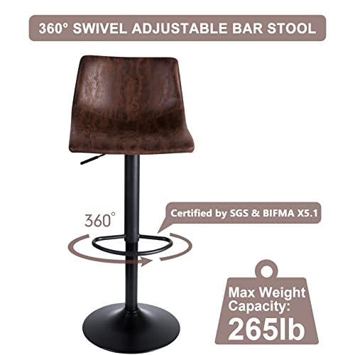 SUPERJARE Bar Stools Set of 2 360° Swivel Barstool Chairs with Back