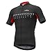 Men’s Short Sleeve Cycling Jersey Full Zip Moisture Wicking, Breathable Running Top – Bike Shirt (Red+Black, US Size 2XL)thumb 1