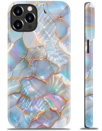 DEENAKIN for iPhone 12 Pro Max Case - Wireless Charging Compatible - Dual-Layer Hard Shell & Silicone Cover - Protective Phone Case with Trendy Cute Designs for Women - Iridic Fragment Pattern