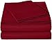Amazon Basics Lightweight Super Soft Easy Care Wrinkle Free Microfiber 3 Piece Bed Sheet Set with 14-Inch Deep Pockets, Twin, Burgundy, Solid, Kids, Men & Women Bedding