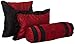 Chezmoi Collection Dynasty Black Red Jacquard 7-Piece Comforter Set, California King
