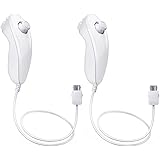 Wii Nunchuck Controller White [2 Pack] (Renewed)