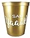 Bachelorette Party Cups:(12 Pack) I Said Yaaas! / She Said Yaaas! Style Plastic Cup Set for Weddings, Bridal Showers, Engagement Party Decoration & Bride to be Gift.(16 oz. White & Metallic Gold).