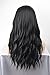 MeriCino Natural Wavy Black Wigs Synthetic Long Middle Parted Curly Wig for Women
