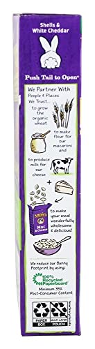 ANNIE’S SHELLS AND WHITE CHEDDAR, MADE WITH ORGANIC PASTA AND REAL CHEESE, 6 OZ