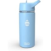 Clearly Filtered Water Bottle | Removes 220+ Contaminants, Double-Wall Insulated Stainless Steel, BPA/BPS Free, Phthalate Free, Filters Flouride Lead Chlorine (16oz, Sky Blue)
