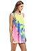 Creabygirls Womens Sleeveless Tie-dye Round Neck Mini Dress(Medium)