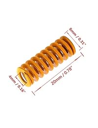 Accesorios para impresoras 3D MK8 extrusor de aleación de aluminio bloque Bowden extrusor 0.069 in filamento y larga carga de luz molde de compresión molde muelle amarillo 12 piezas para Creality 3D Ender 3,CR-7,CR-8, CR-10, C