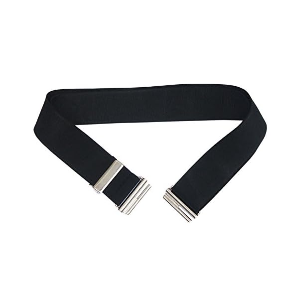 Womens-Invisible-Hidden-Elastic-Belt-with-Flat-Buckle-No-Show-no-bulge-belt-Black-One