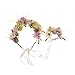 Ever Fairy 2pcs/Set Beige Flower Crown and Wrist Band Wedding Hair Wreath flower Headband (Beige)