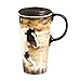 Cypress Home Realistic Horse Ceramic Latte Travel Cup 17 oz
