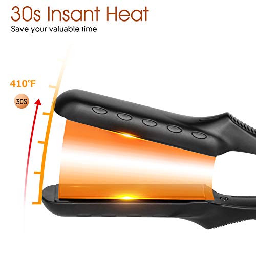 AmoVee Mini Flat Iron Nano Titanium Hair Straightener 3D Floating Plates 1/2 Inch Dual Voltage Instant Heat for Travel, Free Carry Bag Included, Black