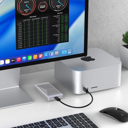 QWIIZLAB 80Gbps Fanless NVMe Enclosure with Aluminum Case, Thunderbolt 5/4/3 Compatible, Backward Compatible with USB4/UBS3.2/3.1/3.0, Supports PCIe M.2 SSD up to 8TB (Silver)