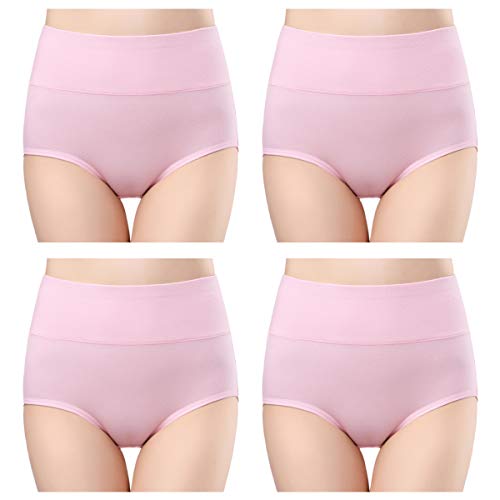 image for wirarpa Women's 4 Pack Cotton Underwear High Waisted Full Coverage Bri