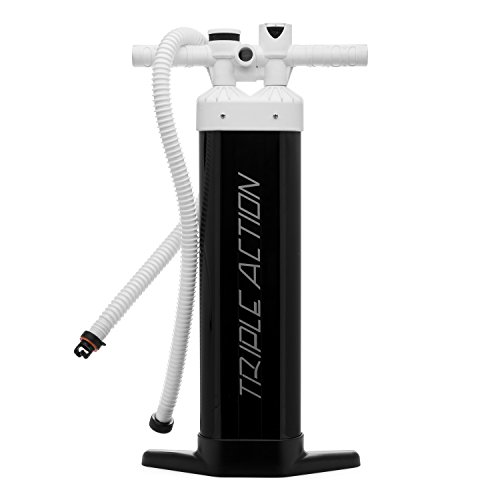JLF Hand Pump with Pressure Gauge, Hose, and Air Valve Adapter (Triple Action)