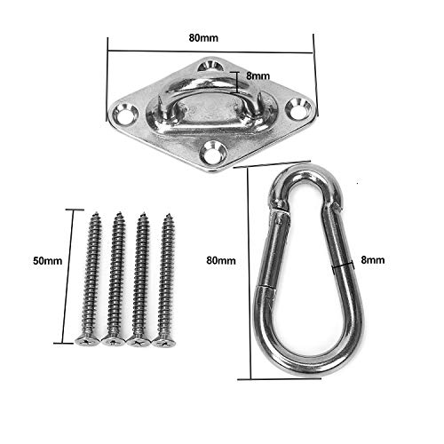 Hammock Hanging Kit Hammock Swing Kit Perfect Accessories Load Capacity 1000 Lbs Hammock Chair Accessories Suitable for Installation on Wooden Boards Beam(Double Welding)