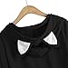 Girls Hoodie, Misaky Womens Cat Ear Blouse Sweatshirt Hooded Pullover Tops (S, Black)