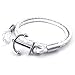 KONOV Mens Womens Leather Bracelet, Braided Anchor Wrap Bangle, White Silver