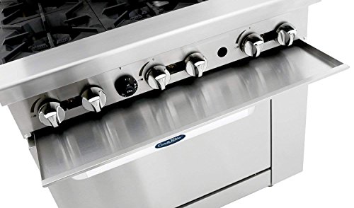 CookRite Commercial ATO-6B24G Liquid Propane Range 6 Burner Hotplates with 24" Manual Griddle 2 Standard Ovens 60'' Restaurant Range- 240,000 BTU - Thumbnail 2