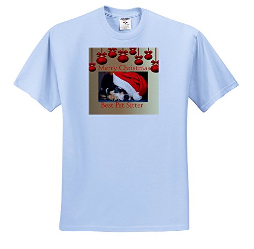 3dRose Christmas For Special People - Image Of Merry Christmas Best Pet Sitter With Ornaments - T-Shirts - Light Blue Infant Lap-Shoulder Tee (12M) (TS_262549_76)