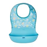 OXO Tot Waterproof Silicone Roll Up Bib with Comfort-Fit Fabric Neck