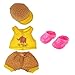 MonkeyJack Yellow Top Plaid Shorts Cap Pink Shoes Fit for 17'' inch Zapf Baby Born Doll