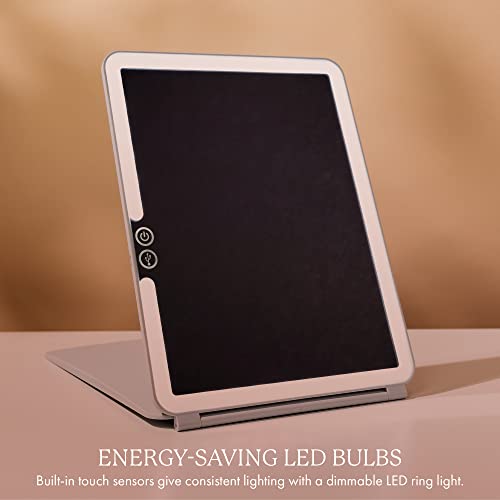 Vanity LED Travel Handheld Vanity Mirror, Pose 3 LED Colors for