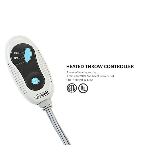 image for Beautyrest Heated Electric Throw with Foot Pocket - Solid Microlight P