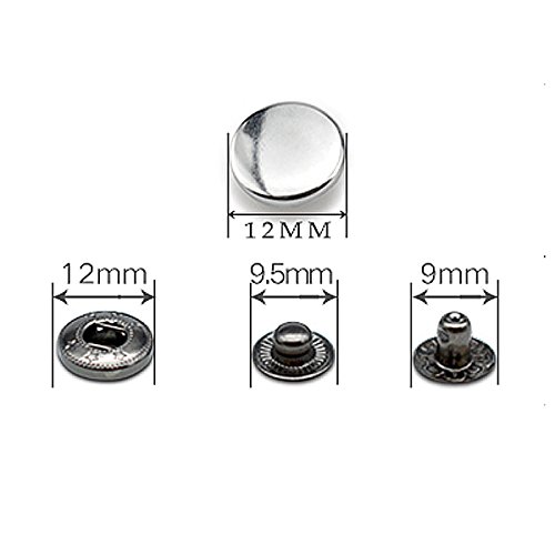 80 Set Snap Fasteners Snap Button Press Studs with 4 Pieces Fixing Tools and 10 pairs Different Copper Button,12.5 mm in Diameter