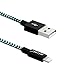aLLreli Nylon Braided Lightning Sync & Charge USB Cable for iPhone 6, 6 Plus, 5S, 5C, 5, iPad 4, Air, Air 2, Mini, Mini 2, Mini 3, iPod 5th, Nano 7th Generation - Black