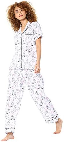 Huggs Luxury 100% Cotton 2pc Full Length Pyjama Set for Women Super Soft Cotton Pyjamas for Women Printed Cool Cotton Sleepwear Set Comfortable Fit Pyjamas Loungewear Notch Collar Pyjama (S- XXL)