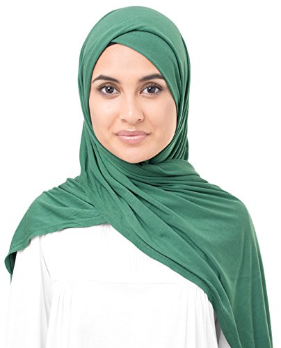 InEssence Deep Grass Green Viscose Jersey Scarf Women Girls Wrap Large Size...
