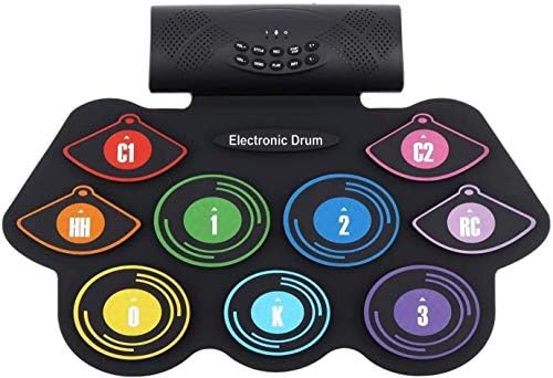 電子ドラム 9パッド電子ロールアップシリコンドラムダブルスピーカーステレオ電気ドラムキット