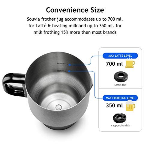 Souvia Automatic Milk Frother and Steamer Machine - Hot and Cold