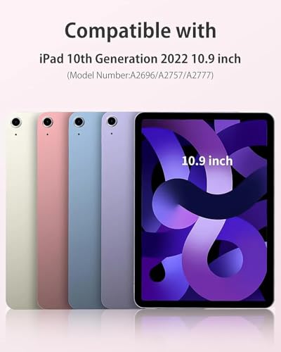 Case for iPad (A16) 11th Generation 11 inch 2025, iPad 10th Generation 10.9 inch 2022 with Pencil Holder, Clear Transparent Back Shell with Shockproof Cover, Auto Sleep (Pink)