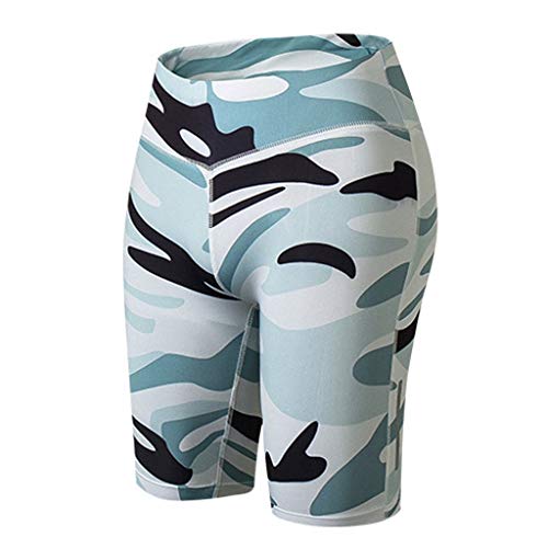 FKSESG Leggings Women's Fitness Yoga Pants Reflective Strip Night Running Training Five-Minute White