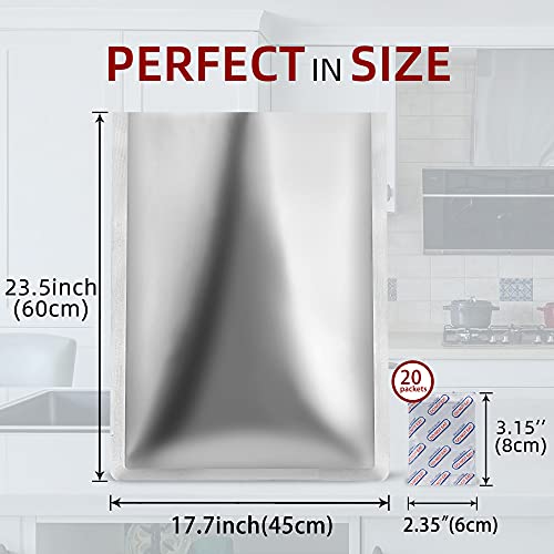 20 Pk 5 GALLON Mylar Bags And 20 X 2000cc Oxygen Absorbers Mylar Bags