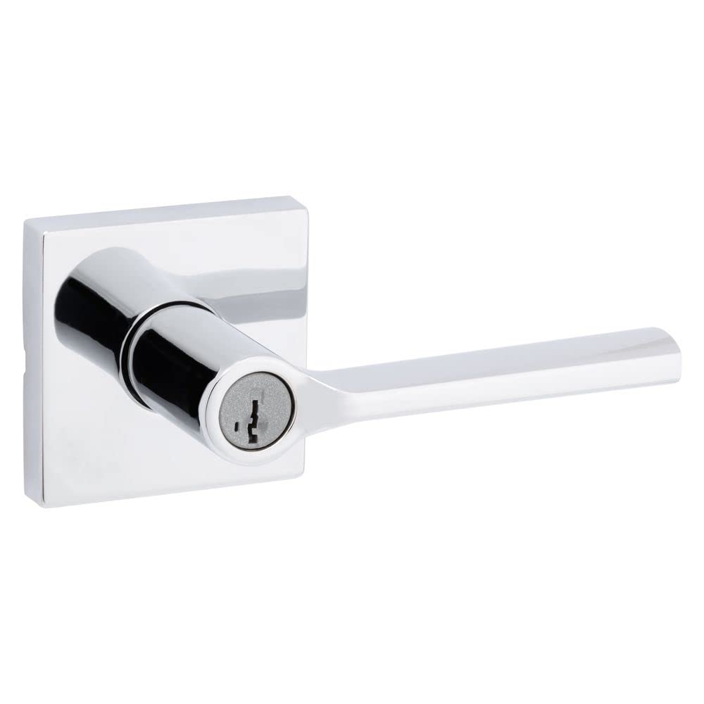 Kwikset Lisbon Keyed Entry Door Lever Featuring SmartKey Security in Polished Chrome