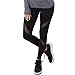 Kiwi-Rata Women Sports Mesh Trouser Gym Workout Fitness Capris Yoga Pant Legging, Black, L
