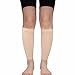 Leg Compression Sleeve Tattoo Cover up for Women - Shin Calf Pain Relief 1 Pair (Ivory)