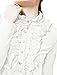 Allegra K Women Ruffle Neck Blouse Half Placket Stand Collar Puff Sleeve Shirts, X-Small / US 2, White