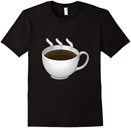 Mens Coffee Emoji T Shirt Large Black