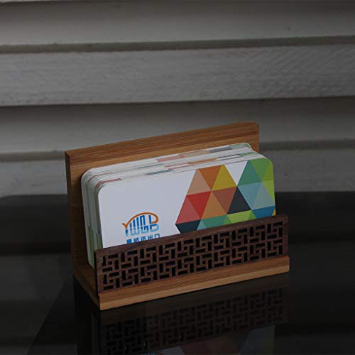 BangQiao Handmade Bamboo Wooden Business Name Cards Display Stand Holder for Desk, Home and Office - Thumbnail 4
