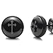 Beautiful Mens Jewelry Stainless Steel Black Cross Stud Earrings