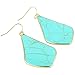 SUNYIK Women's Green Howlite Turquoise Large Rhombus Dangle Earrings