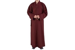 Monk's Clothing Zen Buddhist Men Robe Monk Robe Monk Buddhist OutfitBuddhist Robes Buddhist Clothing for Adults (Color : Brow
