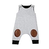 GBSELL Newborn Infant Baby Boy Girl Summer Clothes Flash Sleeveless Jumpsuit Romper Outfits (Gray, 0-6 Month)