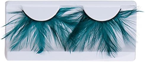 DSYbeauty 1 Pair Lengthen Soft False Eyelashes, Makeup Exaggeration Feather Extension Eye Lashes for Costum Party Masquerade (Green)